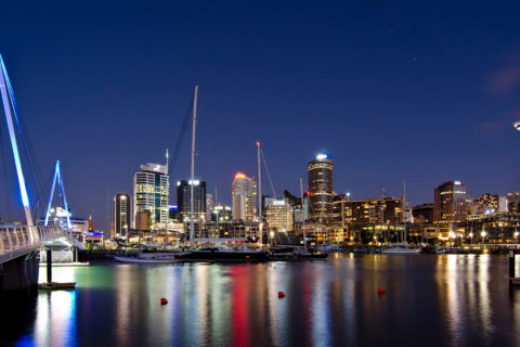 Auckland Harbour at night